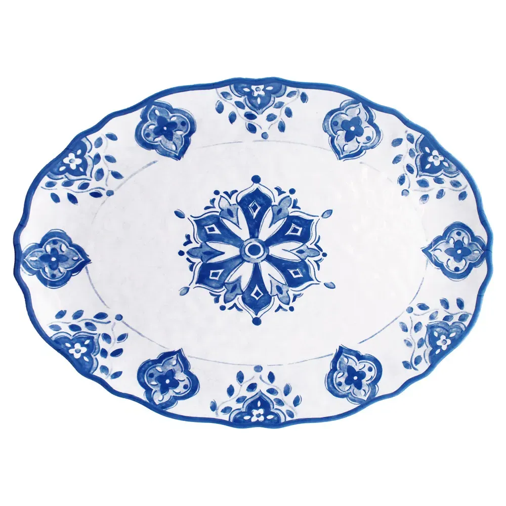Global Bazaar Oval Serving Platter - White, Melamine image