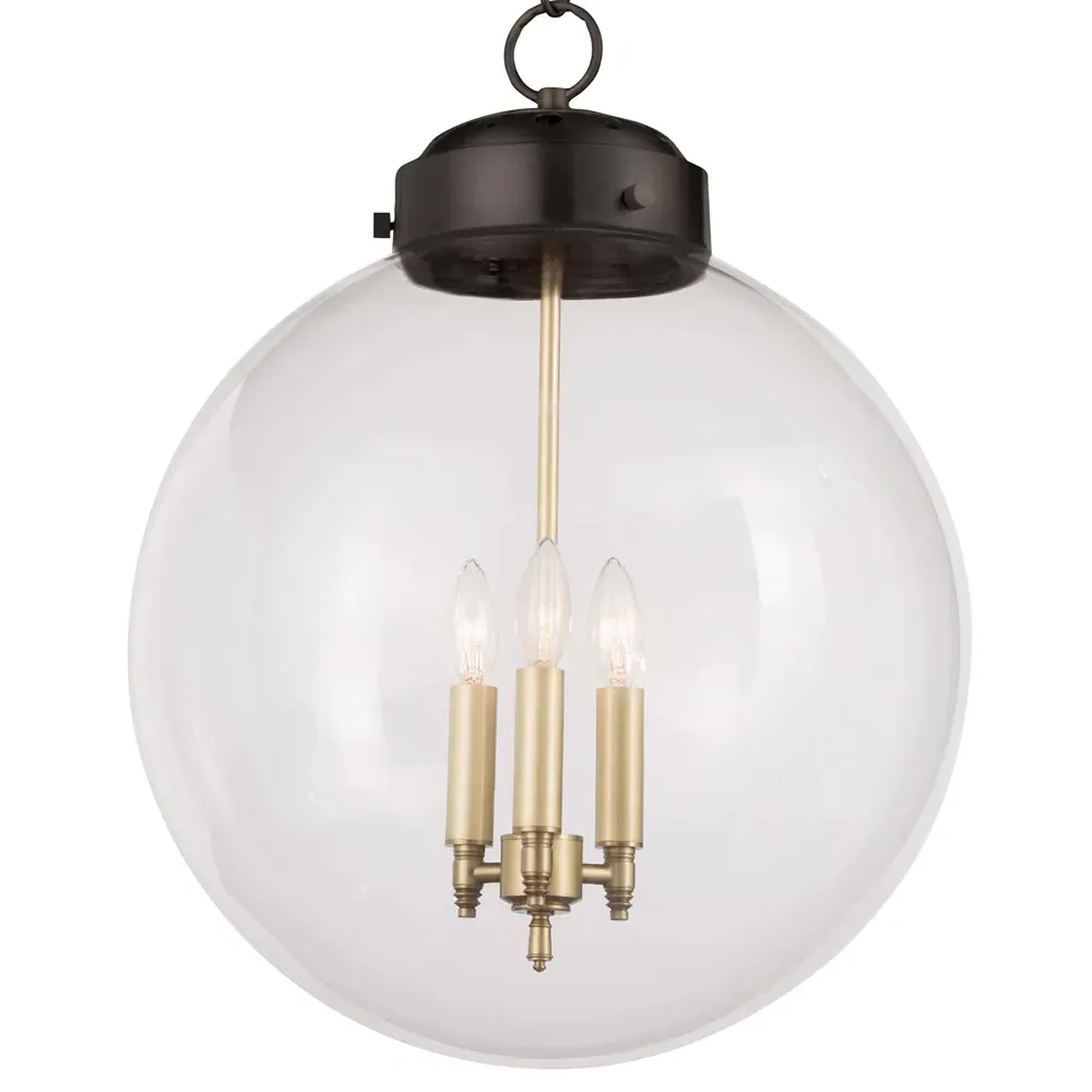 Globe Glass Pendant Light - Oil Rubbed Bronze, Steel