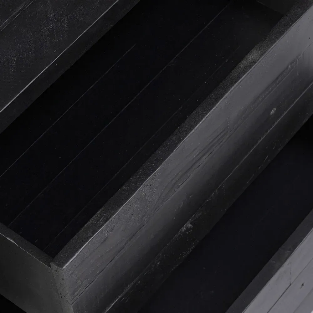 Godwin Wide Nightstand - Black, Reclaimed Pine