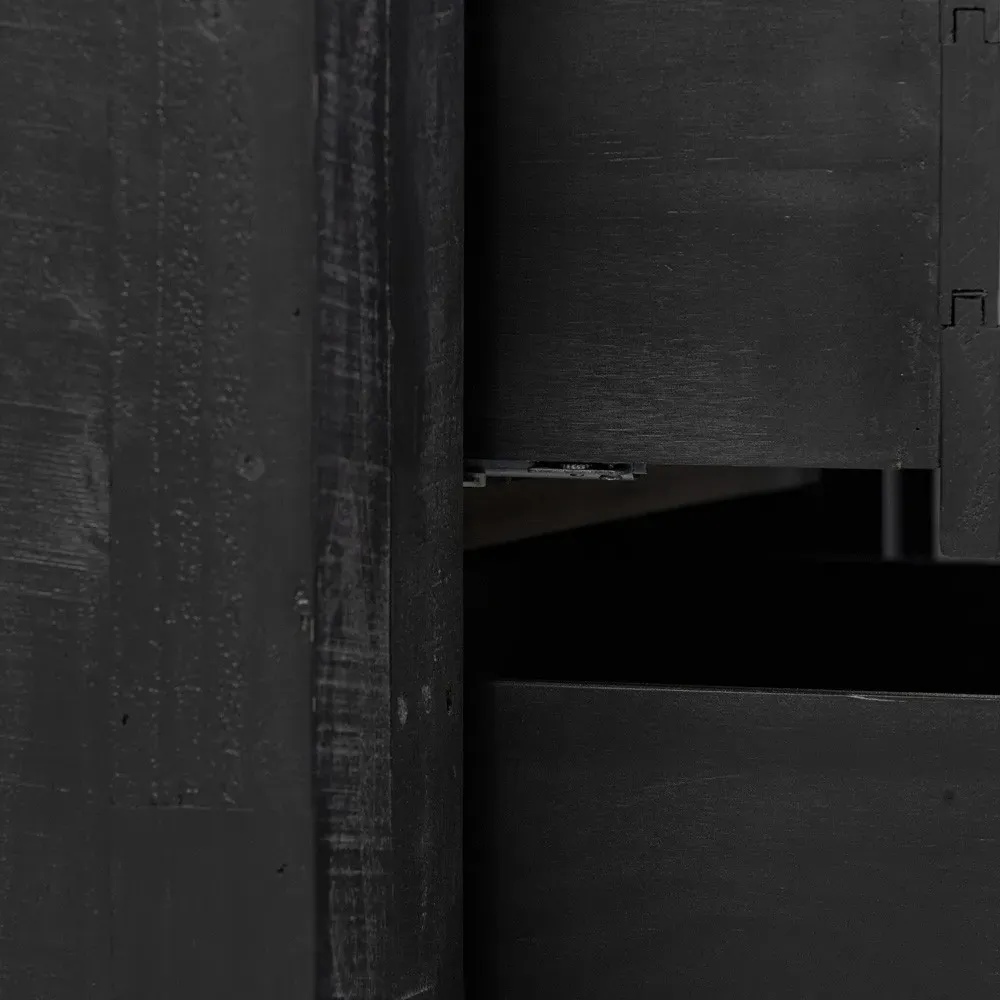 Godwin Wide Nightstand - Black, Reclaimed Pine