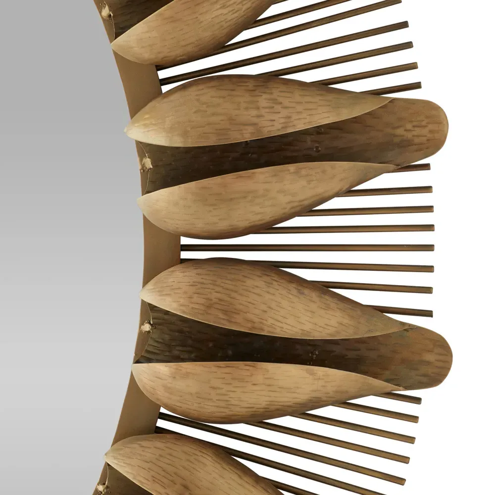 Goldie Round Wall Mirror - Antique Brass, Iron