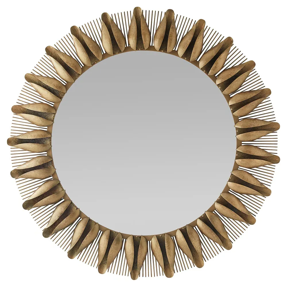 Goldie Round Wall Mirror - Antique Brass, Iron image