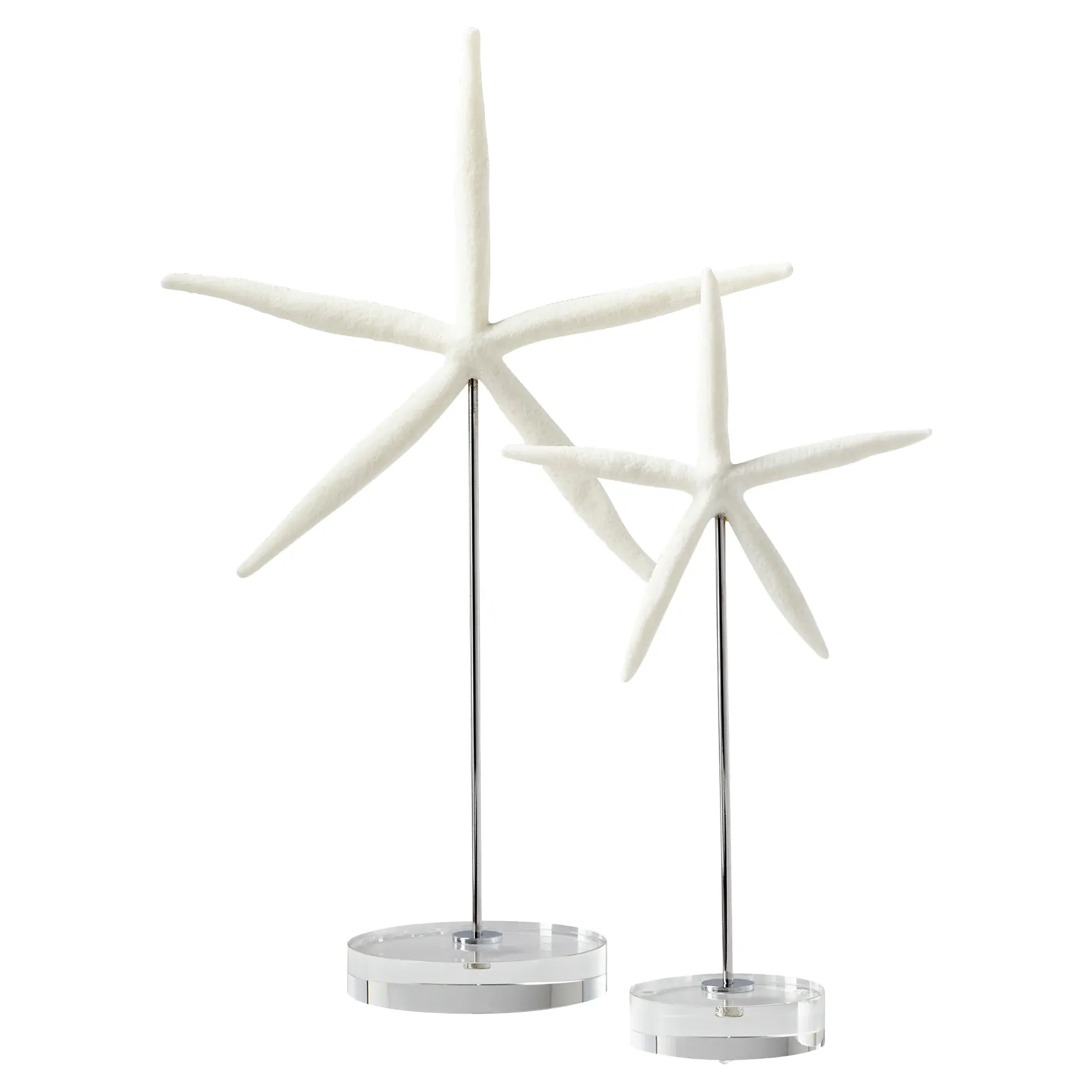 Gordon Star Fish Sea Sculpture - White, Silver Frame