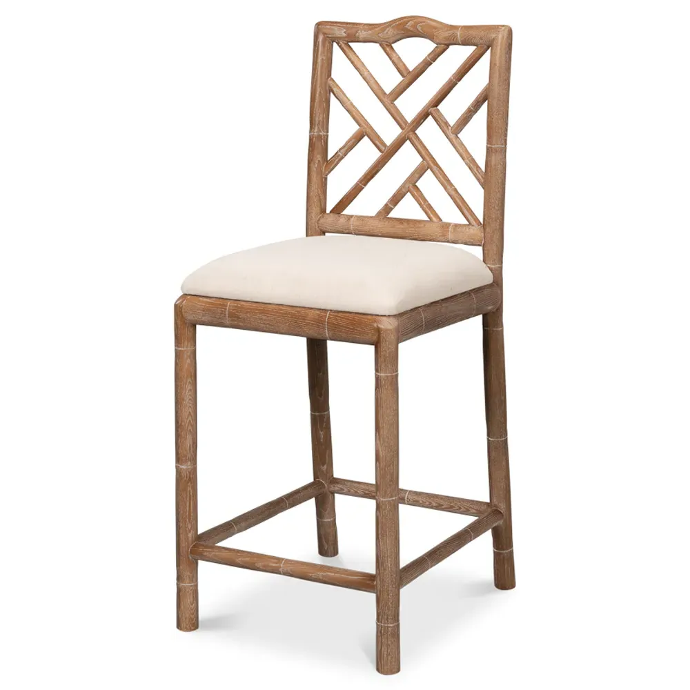 Grace Counter Stool - Beige, Linen