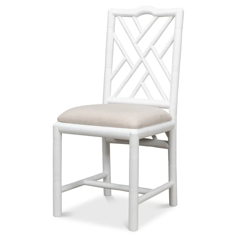 Grace French Country Dining Side Chair - White, Linen
