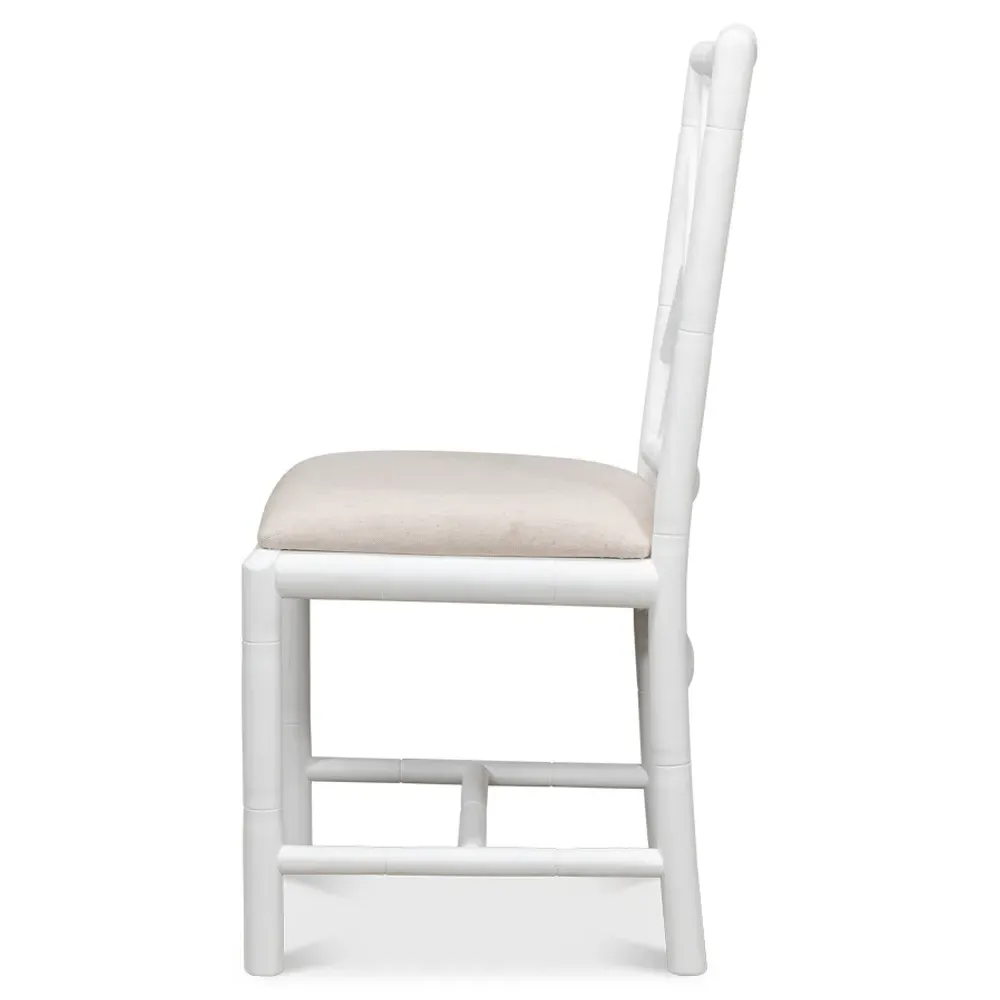 Grace French Country Dining Side Chair - White, Linen