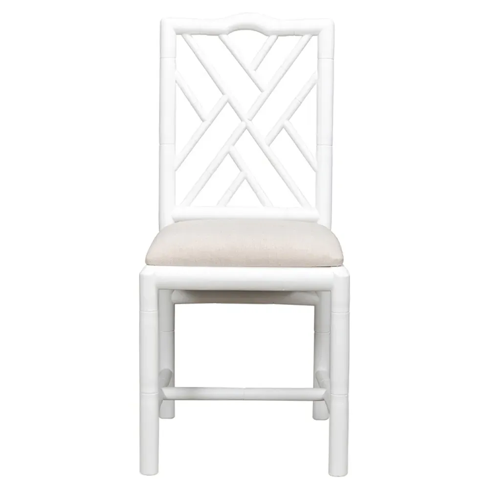 Grace French Country Dining Side Chair - White, Linen