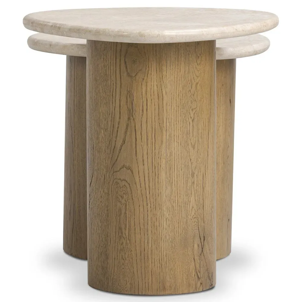 Grace Nesting End Tables - Beige, Marble
