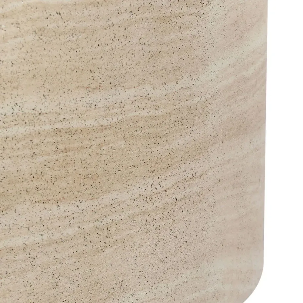 Grace Round Outdoor Coffee Table - Beige, Travertine