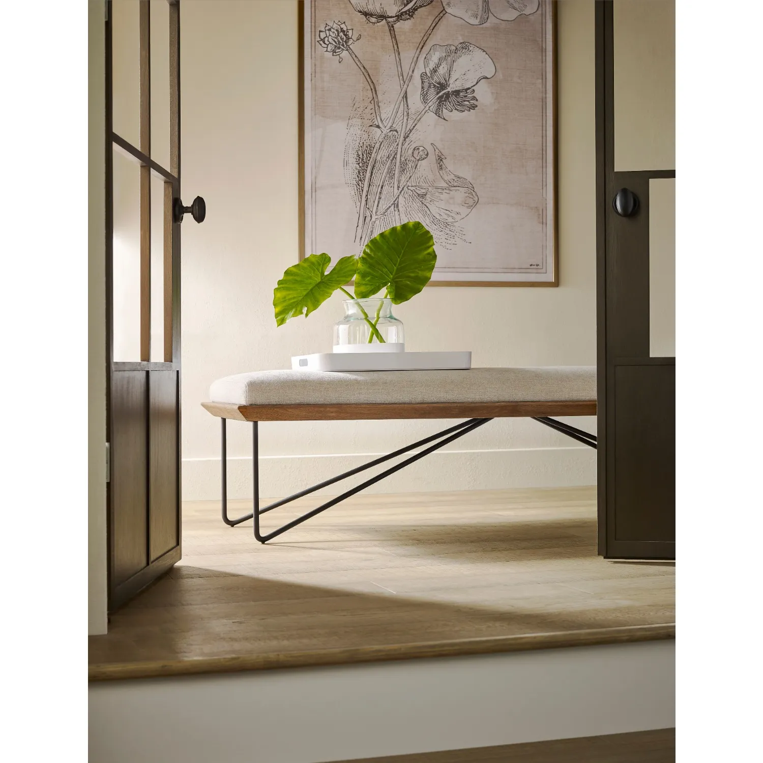 Grady Bench - Beige, Teak