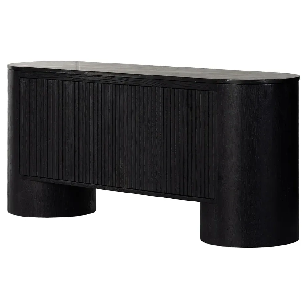 Graham 4 Door Media Cabinet - Black, Oak