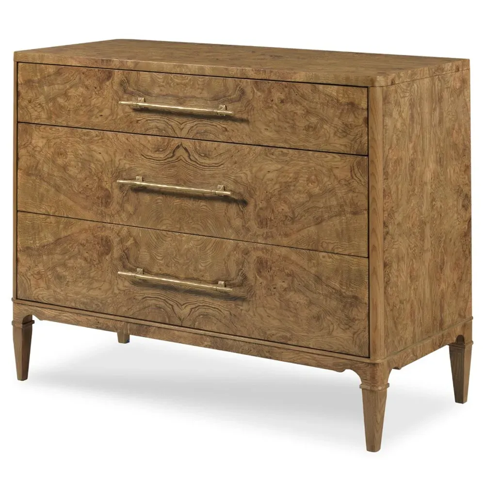 Granada Bachelor Chest - Brown, Burl Wood