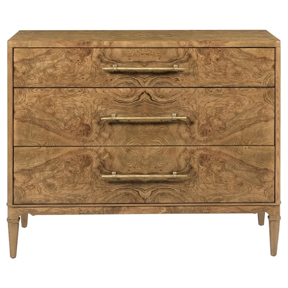 Granada Bachelor Chest - Brown, Burl Wood