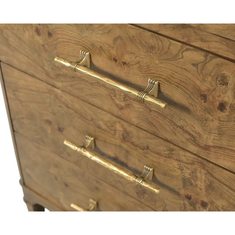 Granada Nightstand - Brown, Burl Wood