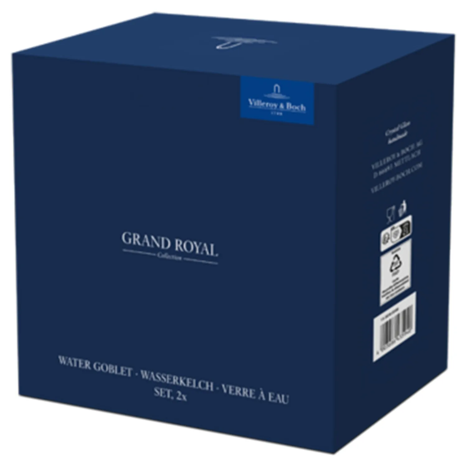 Grand Royal Goblet Glass Set of 2 - Clear, Crystal