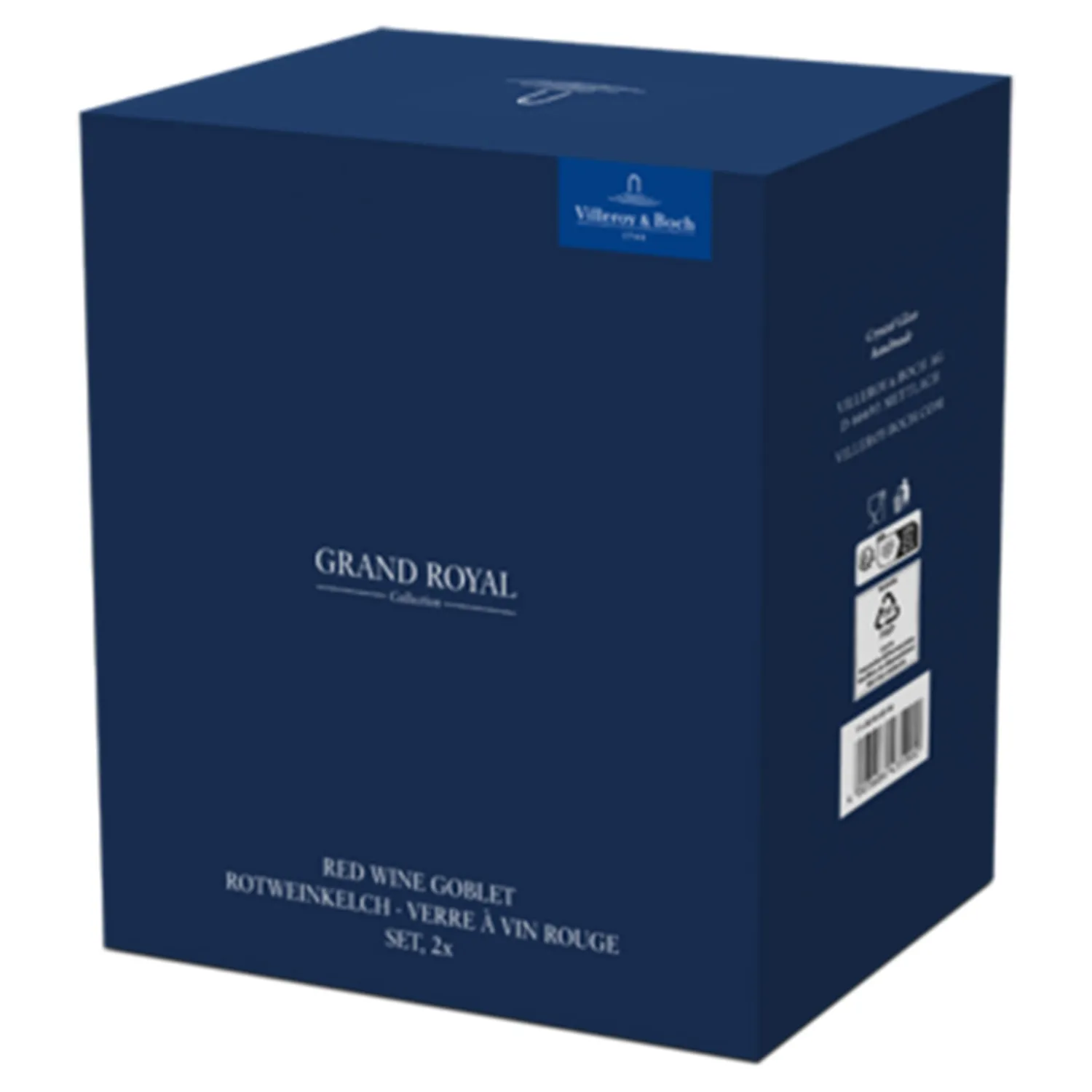 Grand Royal Red Wine Glass Set of 2 - Clear, Crystal