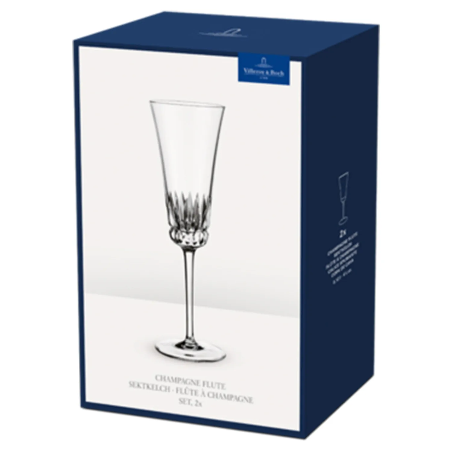 Grand Royal Regency Champagne Flute Set of 2 - Clear