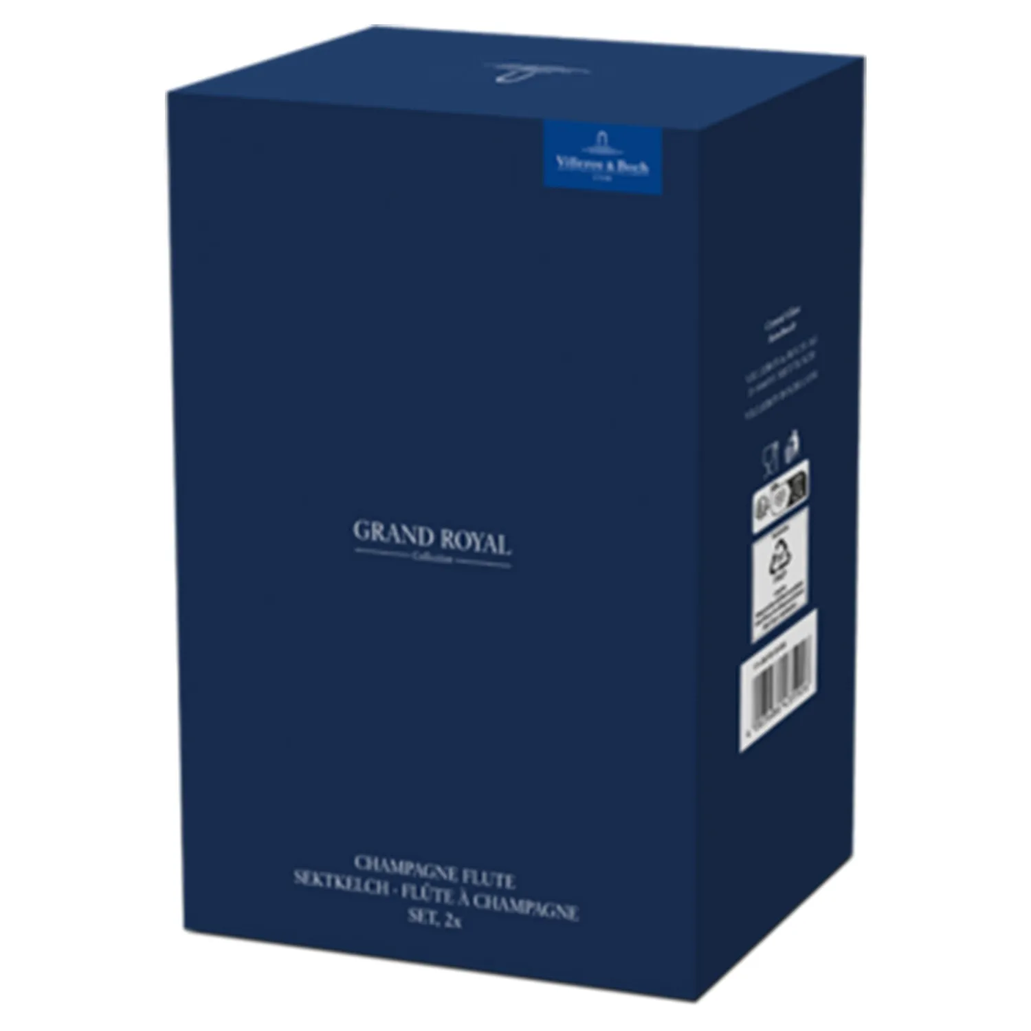 Grand Royal Regency Champagne Flute Set of 2 - Clear