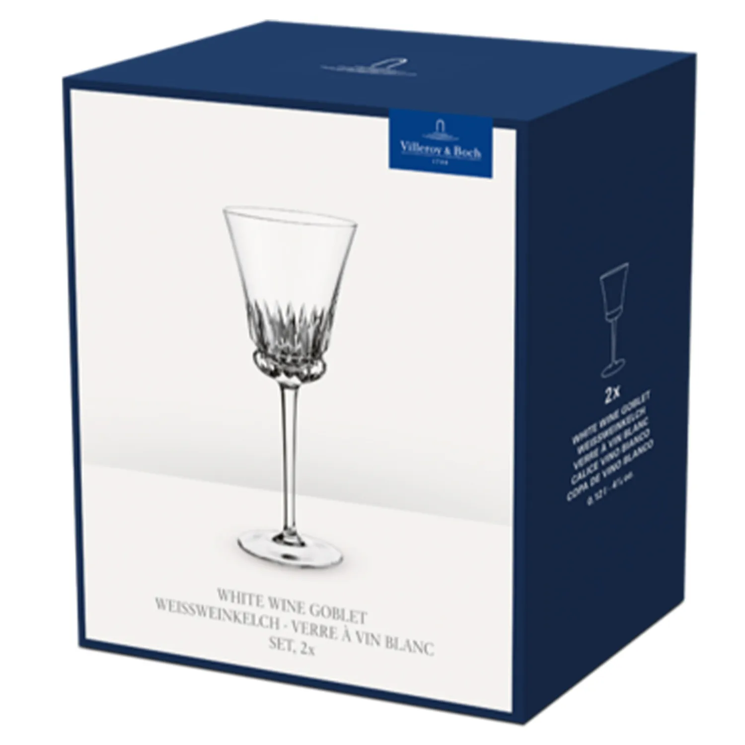 Grand Royal Regency White Wine Glass Set of 2 - Clear