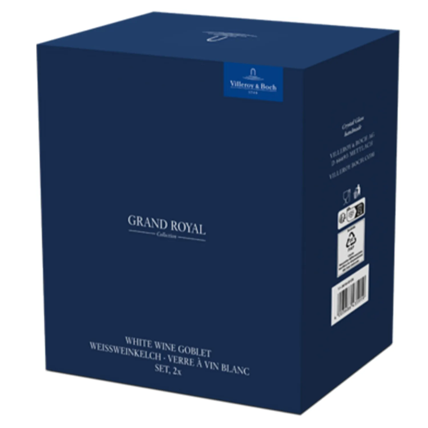 Grand Royal Regency White Wine Glass Set of 2 - Clear