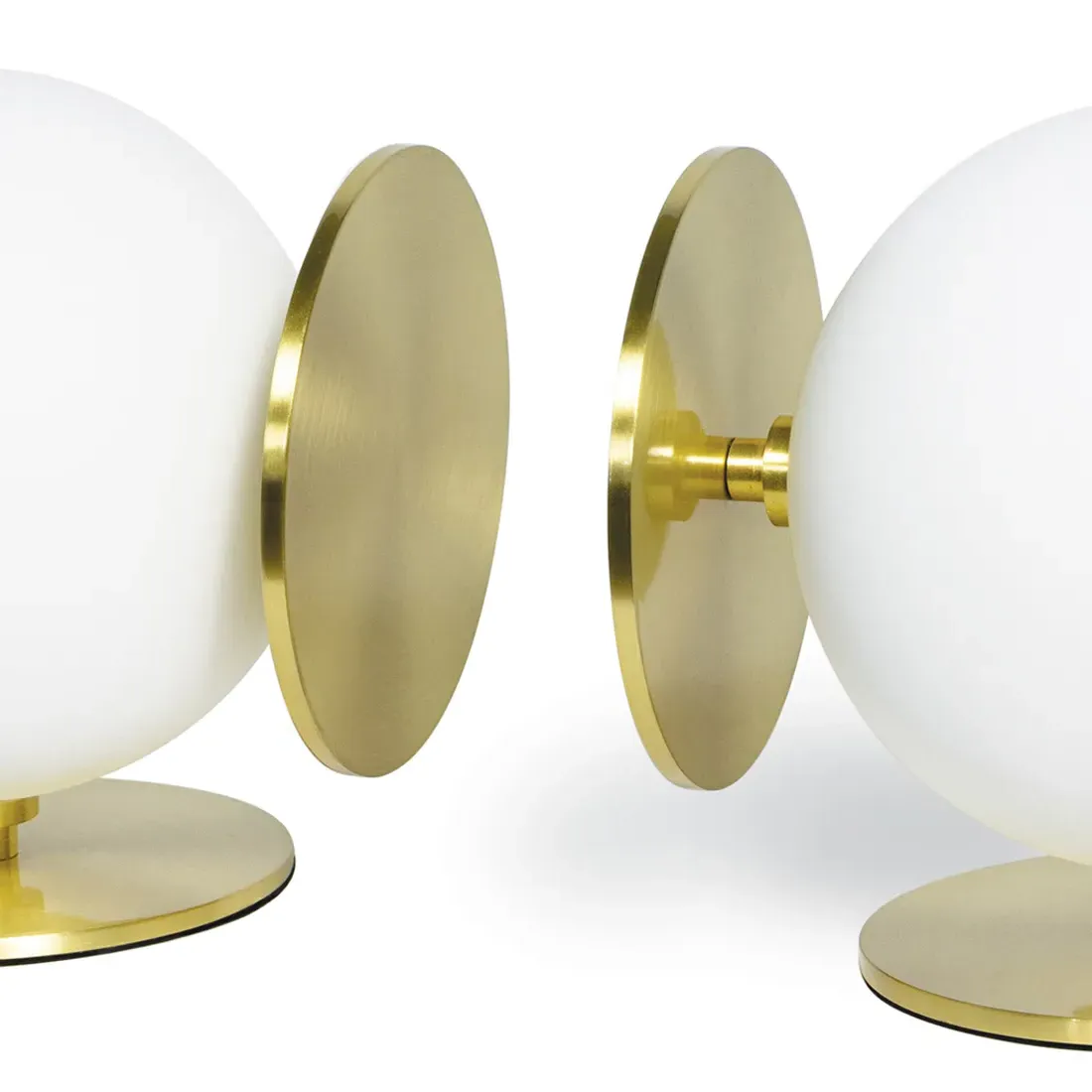 Grant Steel Sphere Bookends - White, Brass