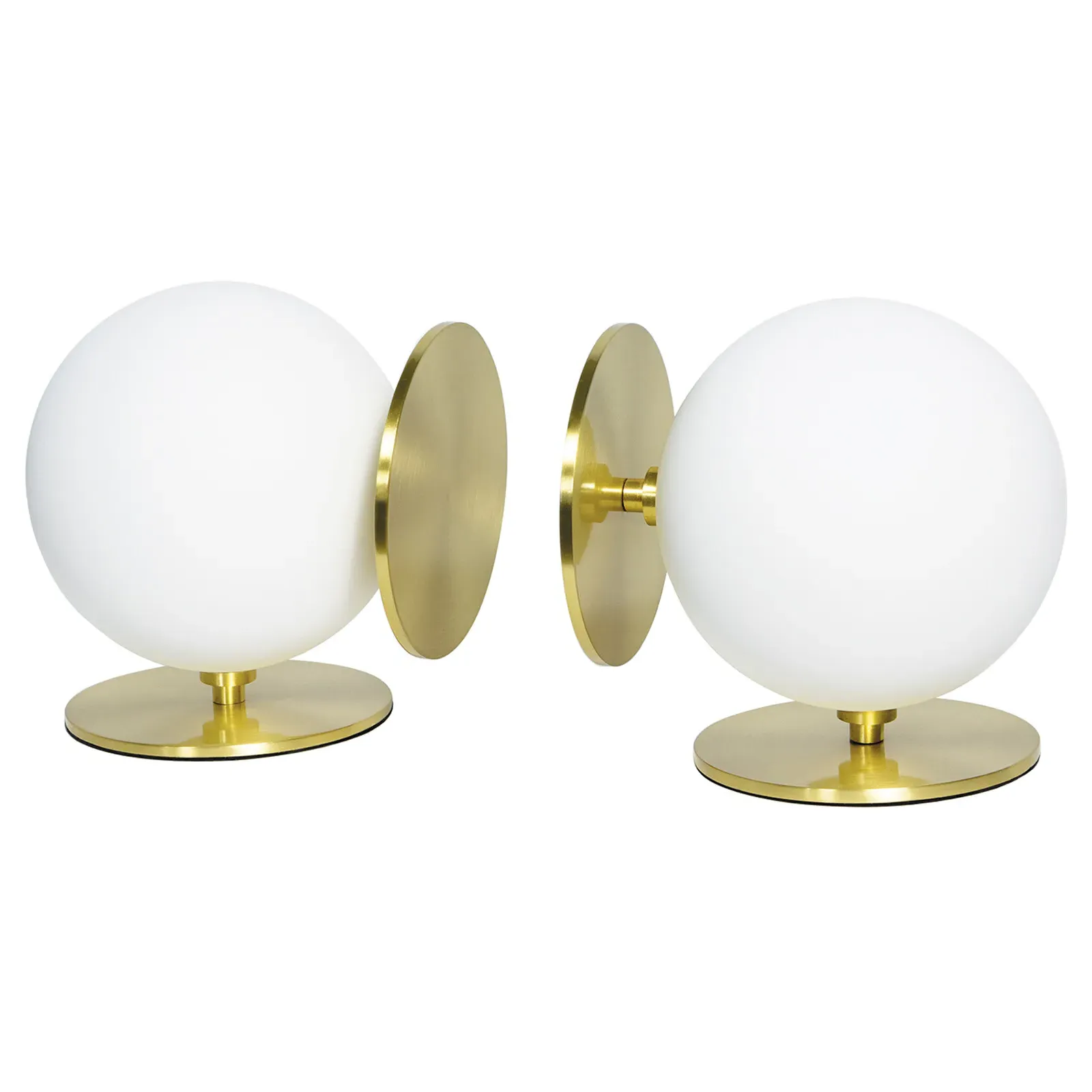 Grant Steel Sphere Bookends - White, Brass image
