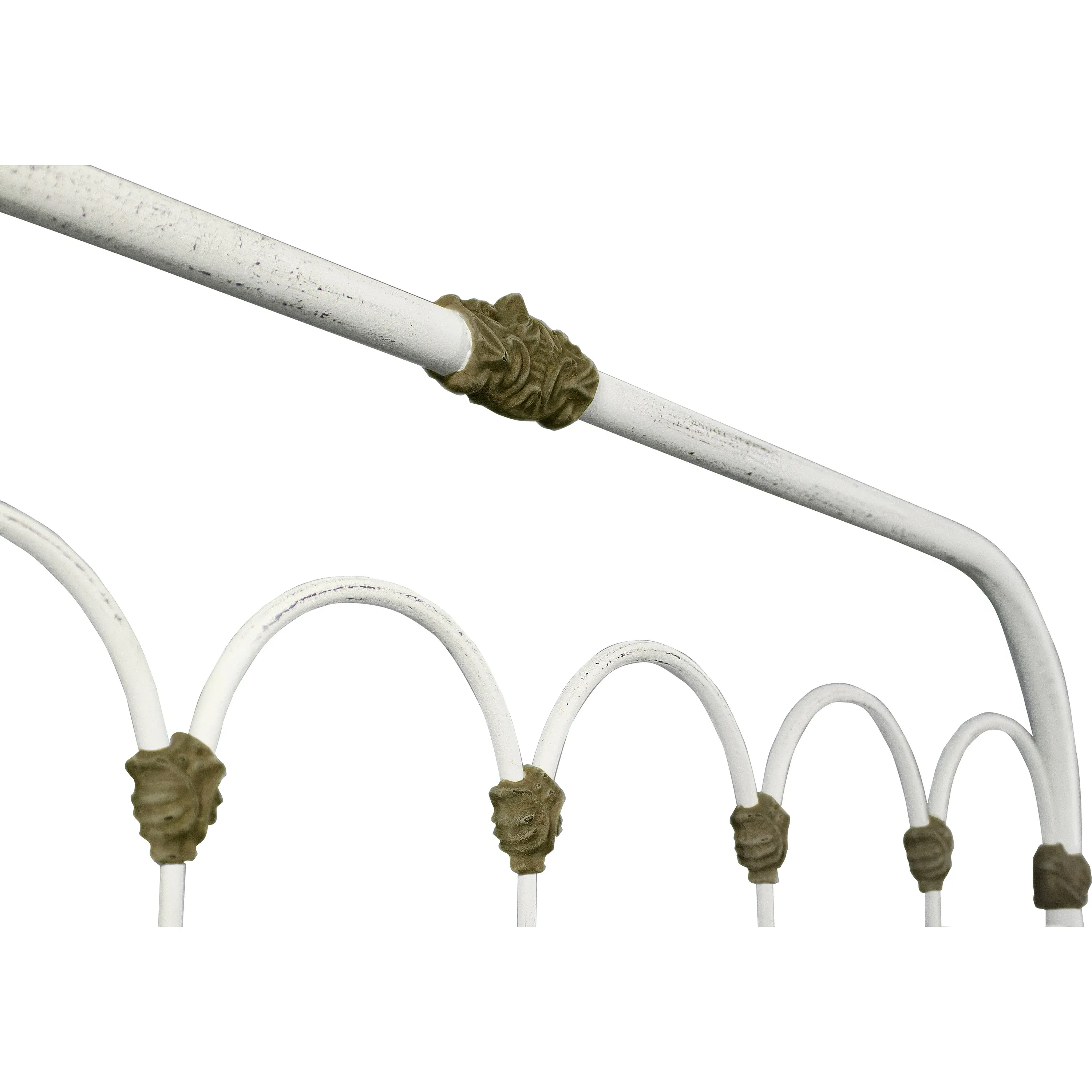 Grasse Full Size Bed Frame - White, Iron