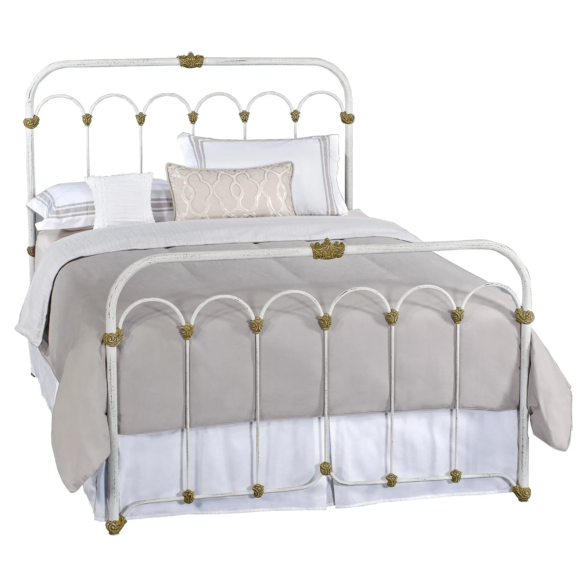 Grasse King Size Bed Frame - White, Iron