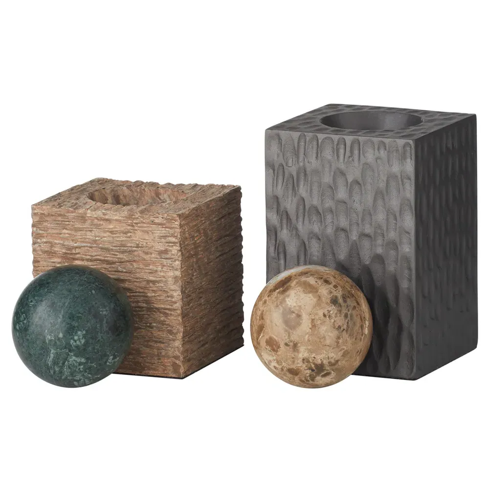 Greenville Coastal Multi Colored Marble Sculpture Set