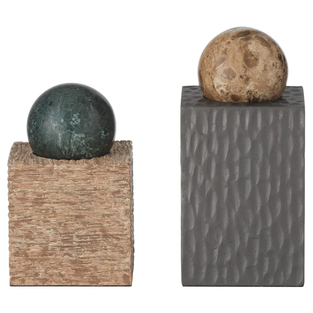 Greenville Coastal Multi Colored Marble Sculpture Set image