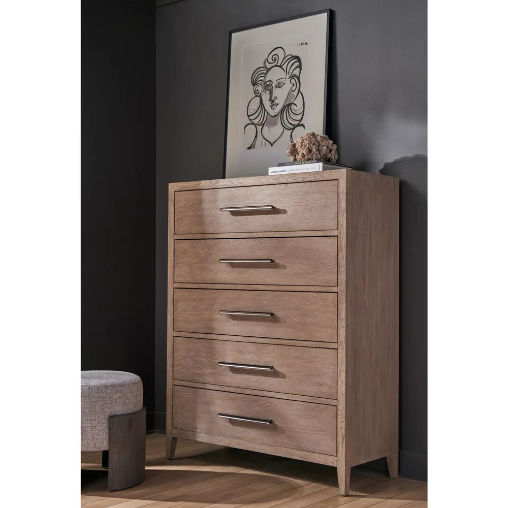 Greig Tall Chest - Grey, Oak