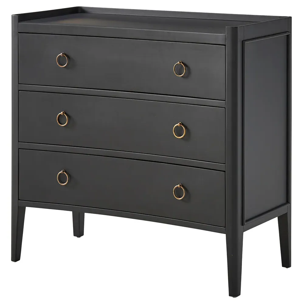 Gremaine 3 Drawer Bachelor Chest - Black, Mahogany