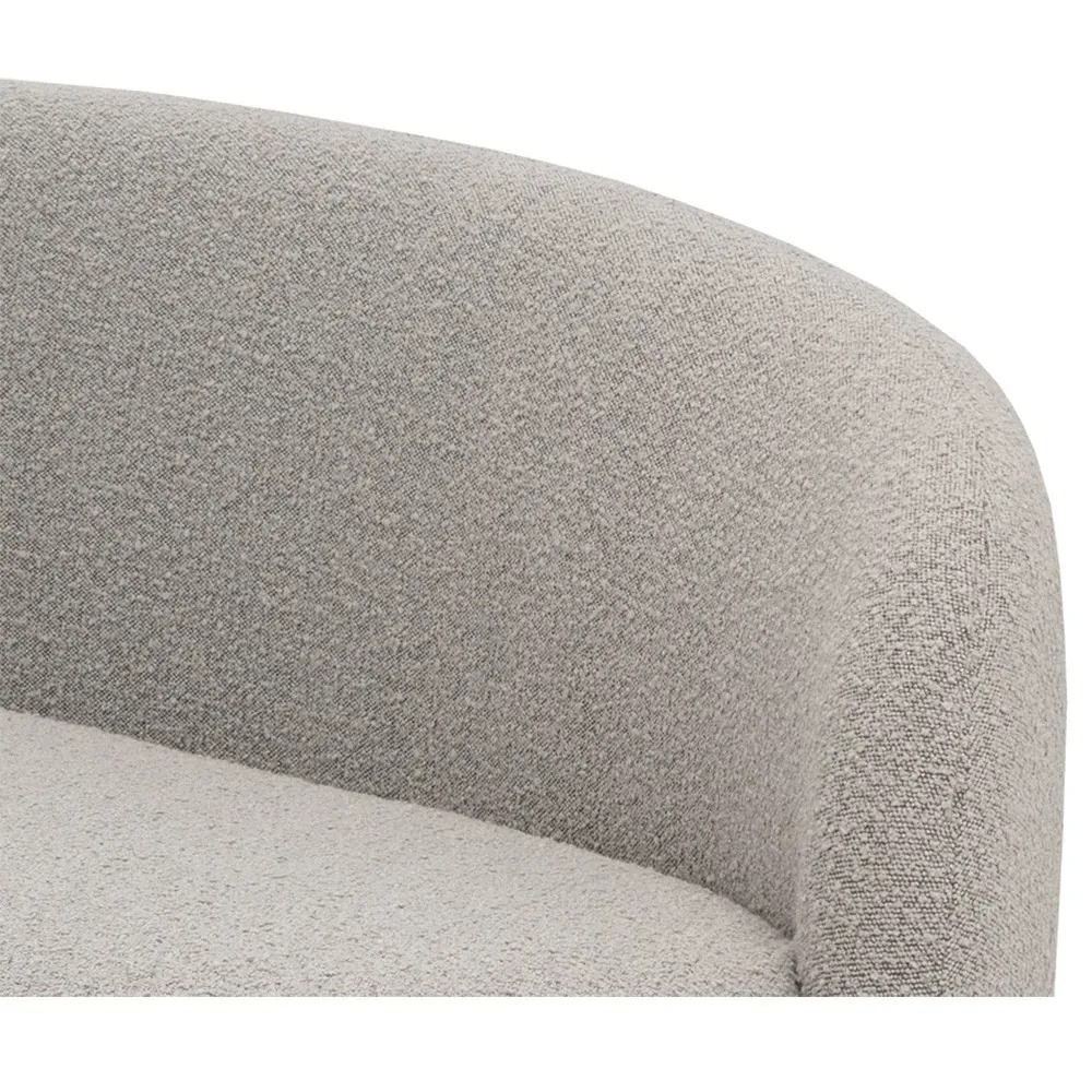 Gresham Curved Sofa - Grey, Boucle