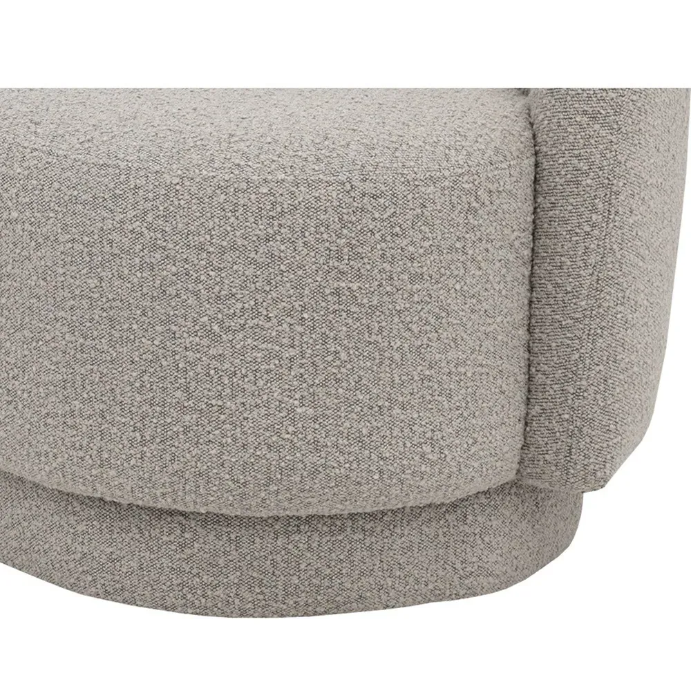 Gresham Curved Sofa - Grey, Boucle