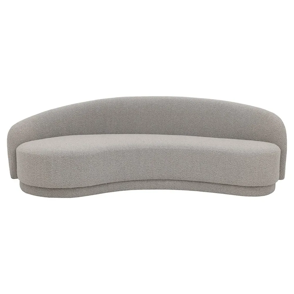 Gresham Curved Sofa - Grey, Boucle image