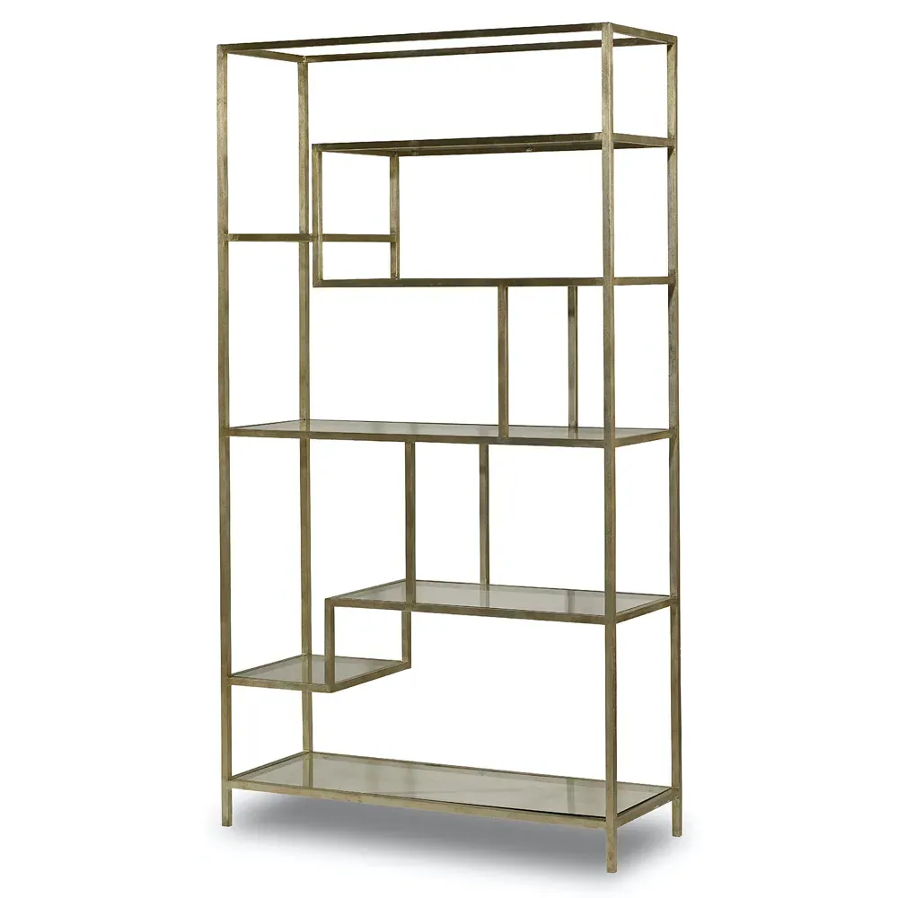 Greta Glass Etagere - Gold, Iron image