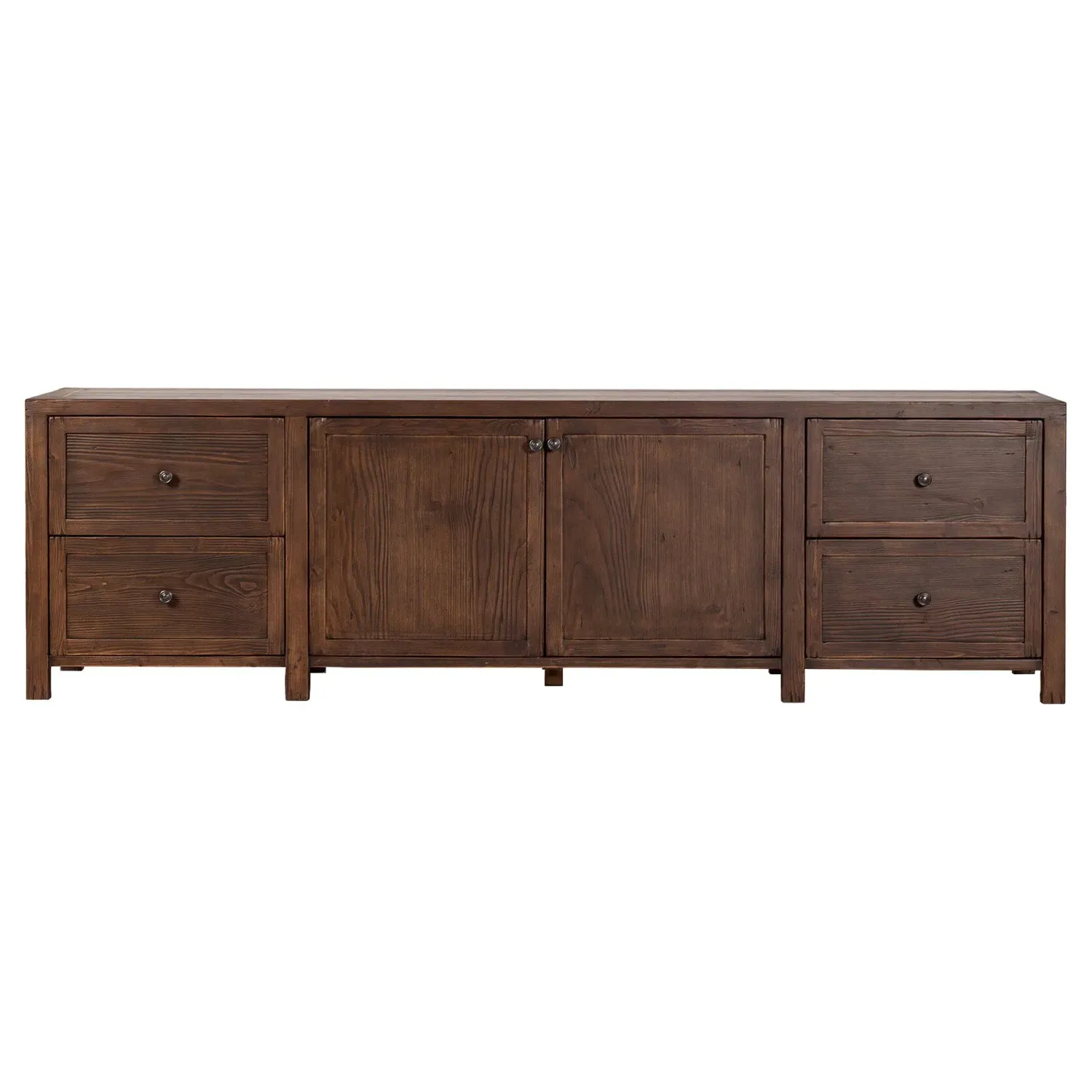 Greta Media Cabinet with Storage - Dark Brown, Pine image