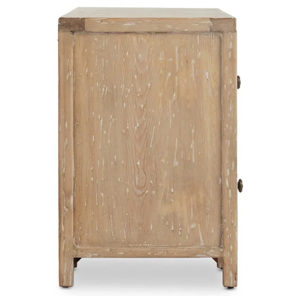 Greta Media Cabinet with Storage - Light Brown, Pine