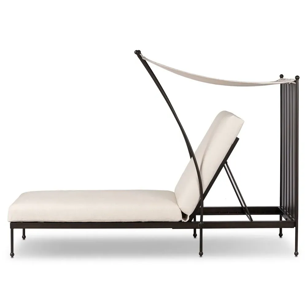Gretchen Adjustable Outdoor Chaise Lounge - Flax, Aluminum