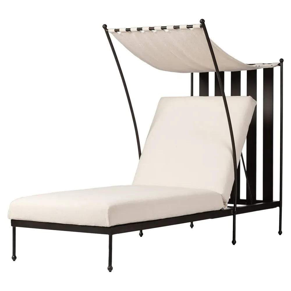Gretchen Adjustable Outdoor Chaise Lounge - Flax, Aluminum image