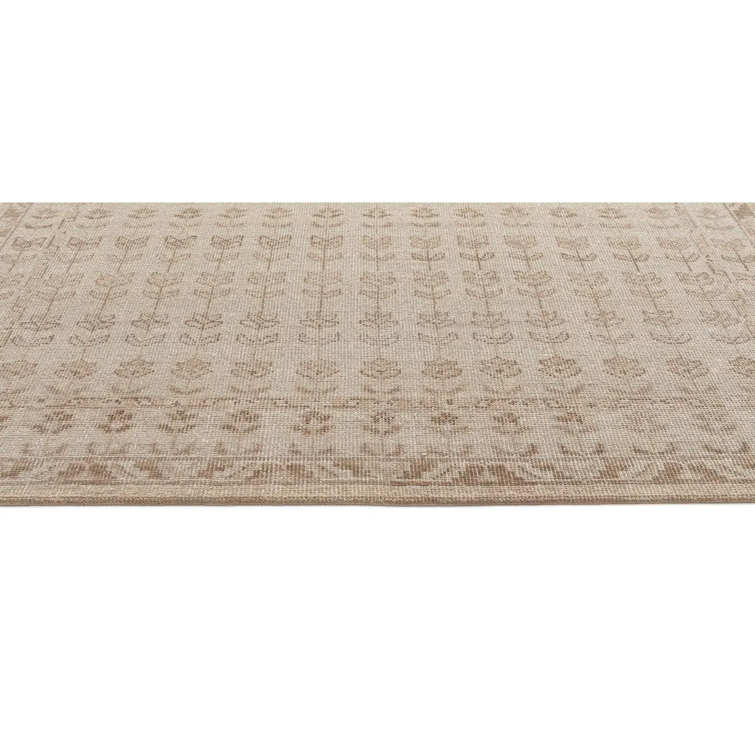 Gretchen Floral Hand Knotted Rug - Brown, Wool