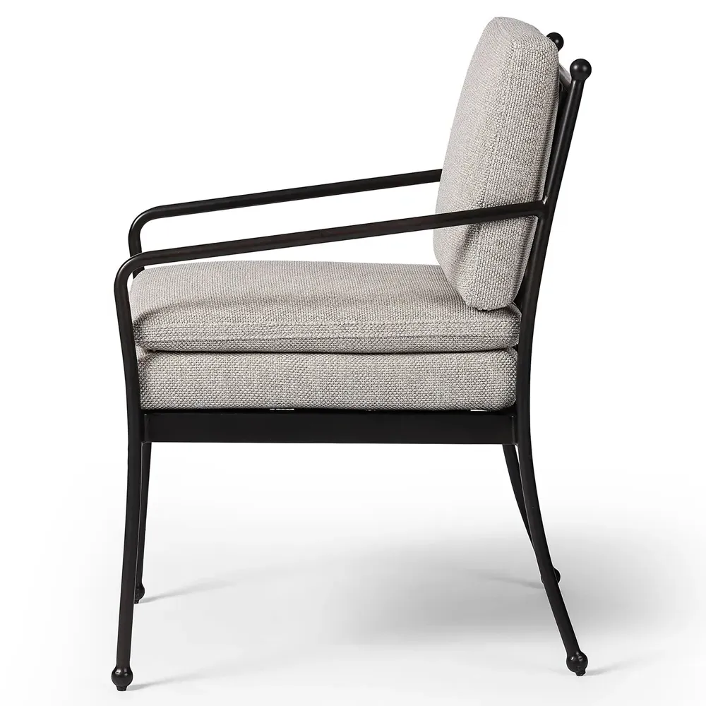 Gretchen Outdoor Dining Arm Chair - Grey, Aluminum