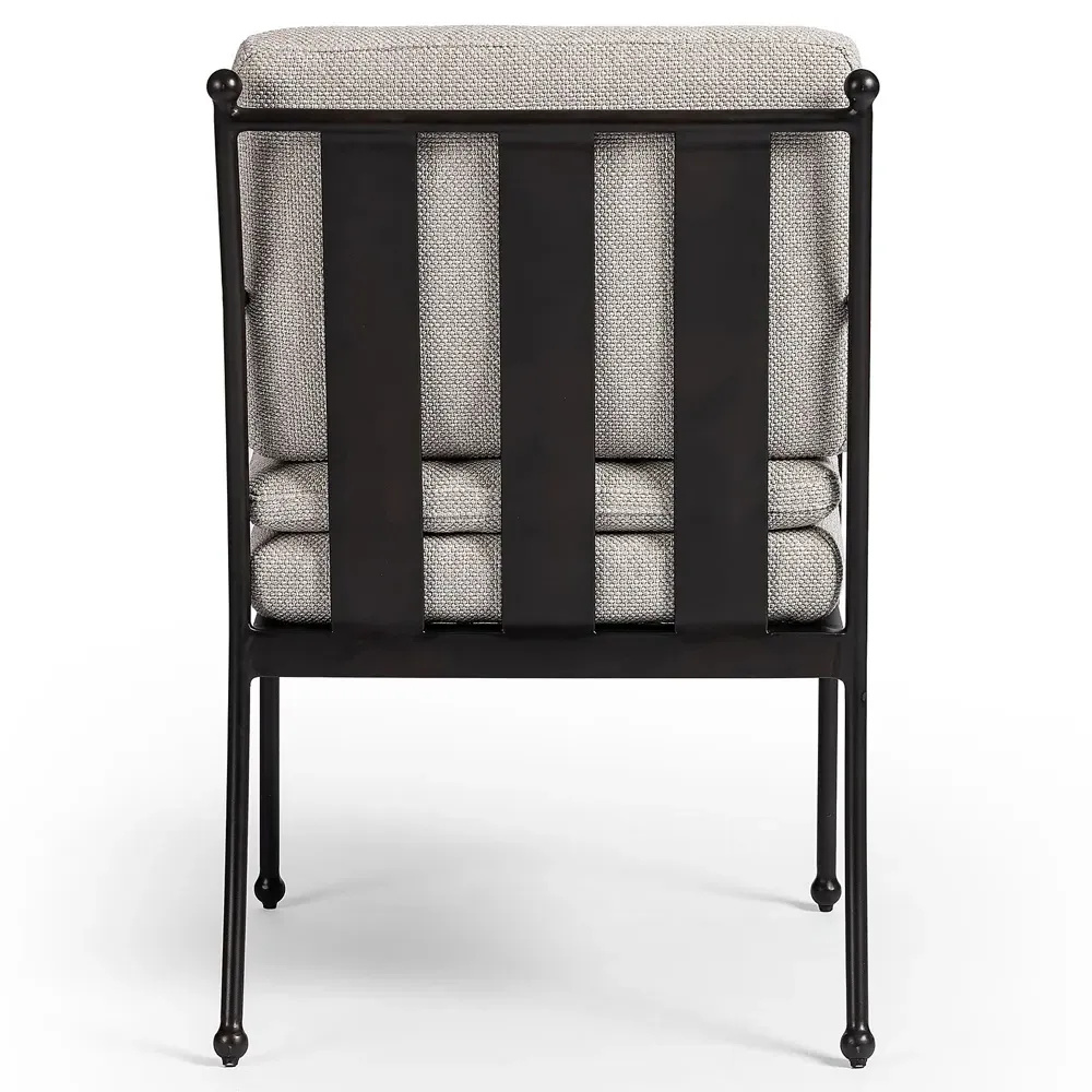 Gretchen Outdoor Dining Arm Chair - Grey, Aluminum