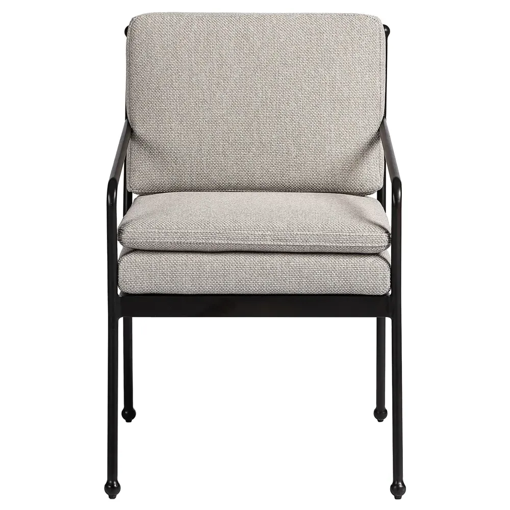 Gretchen Outdoor Dining Arm Chair - Grey, Aluminum