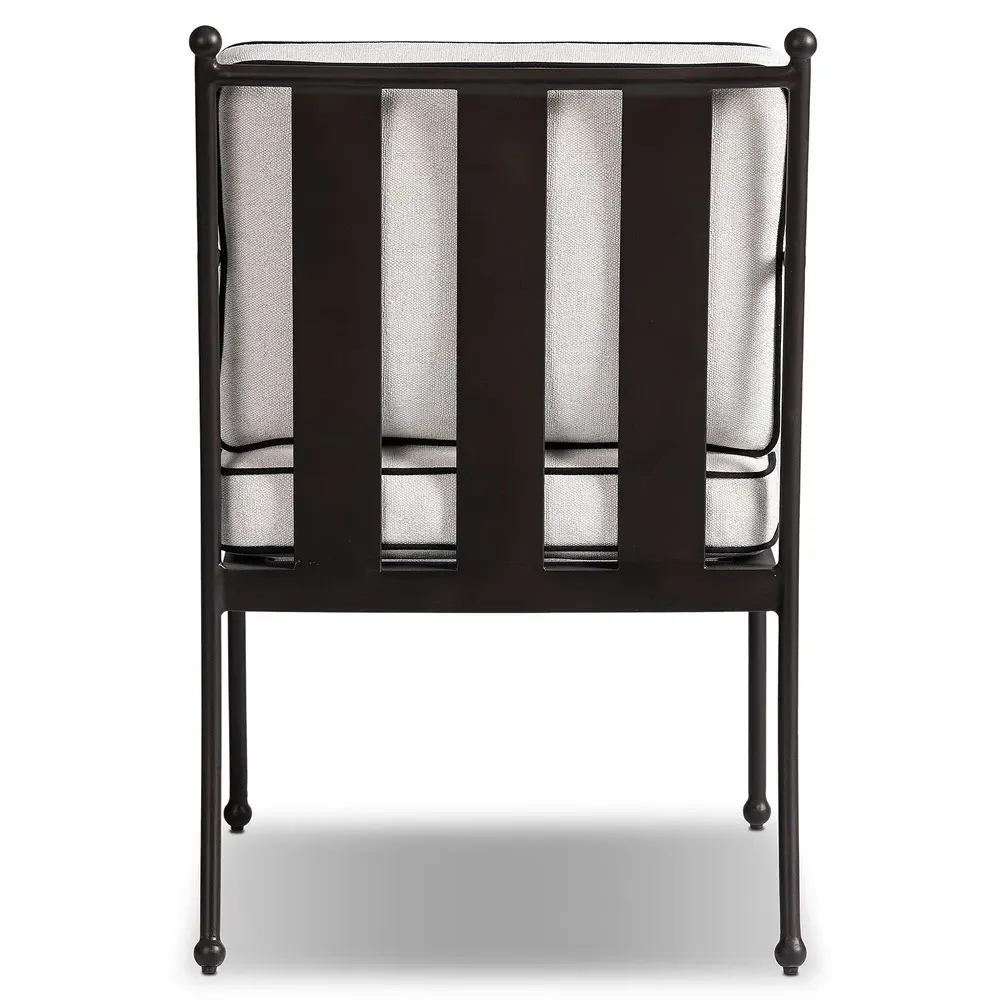 Gretchen Outdoor Dining Arm Chair - White, Aluminum