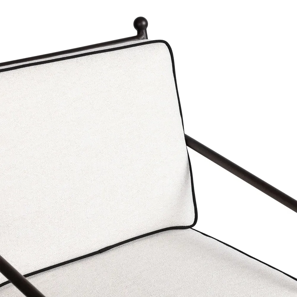 Gretchen Outdoor Dining Arm Chair - White, Aluminum