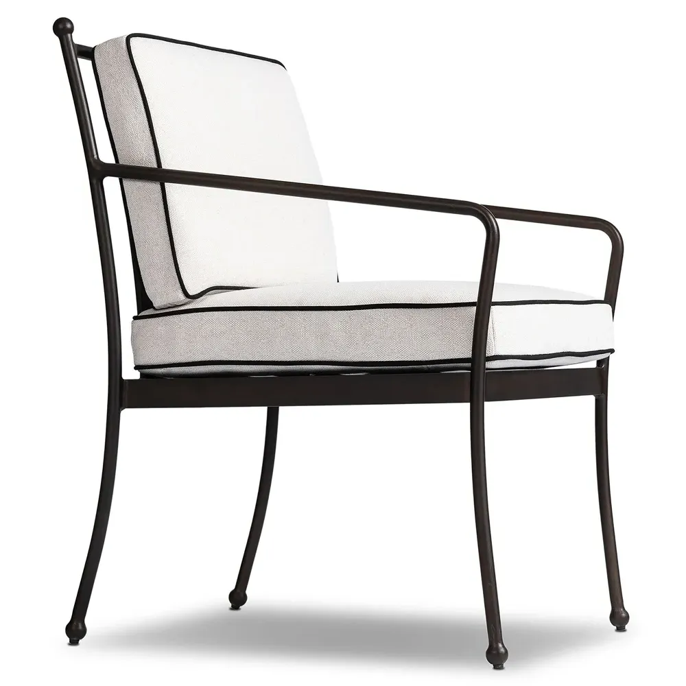 Gretchen Outdoor Dining Chair - White, Aluminum