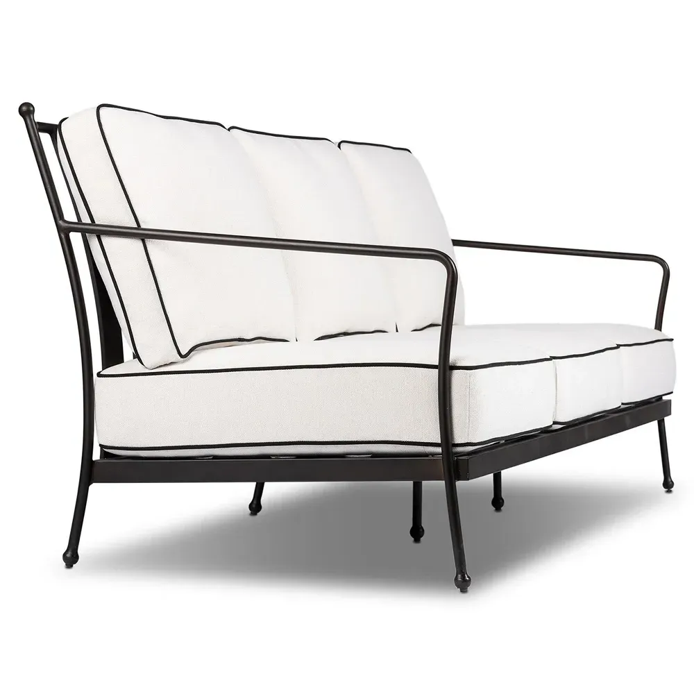 Gretchen Outdoor Sofa - White, Aluminum