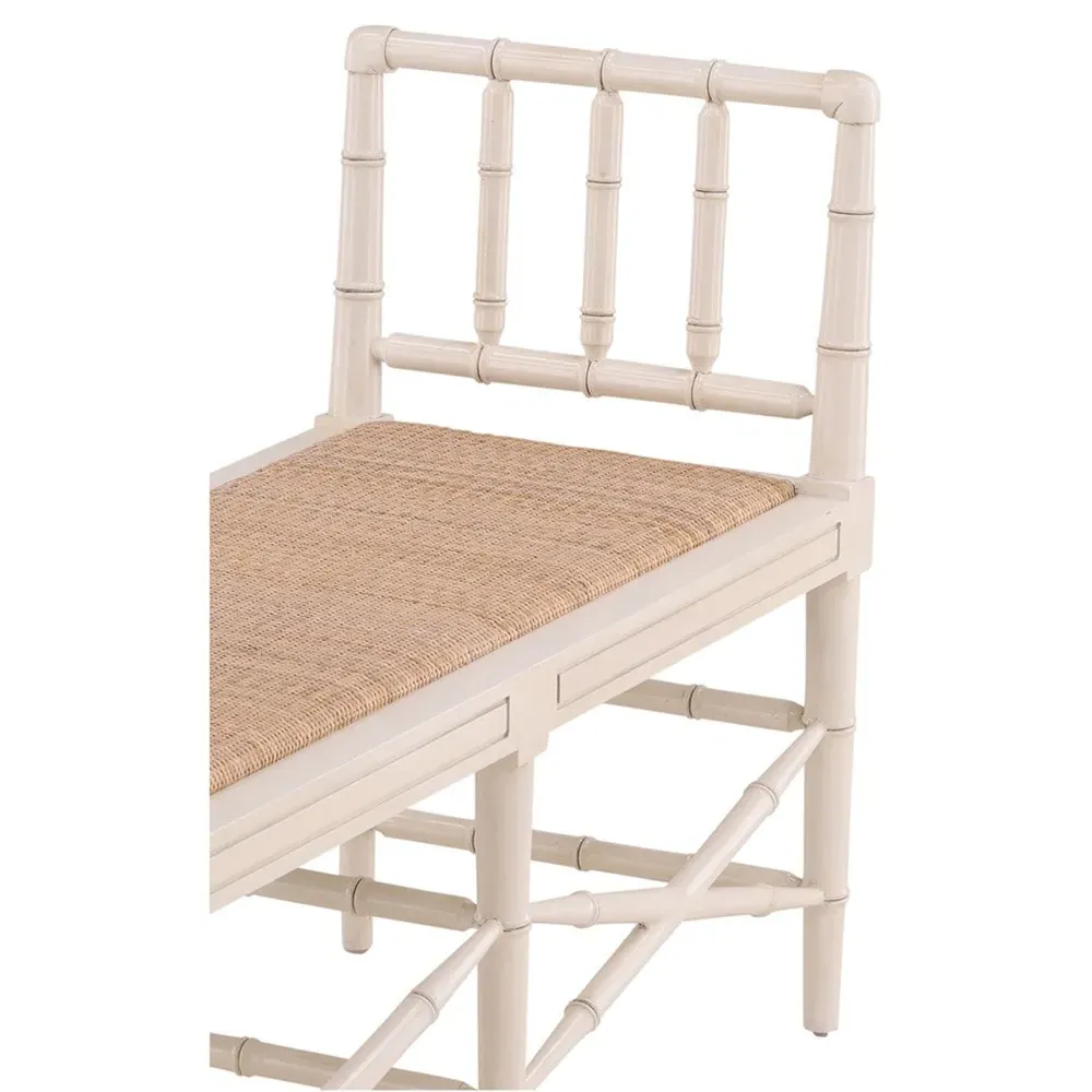 Gretta Bamboo Woven Bench - Cream, Raffia