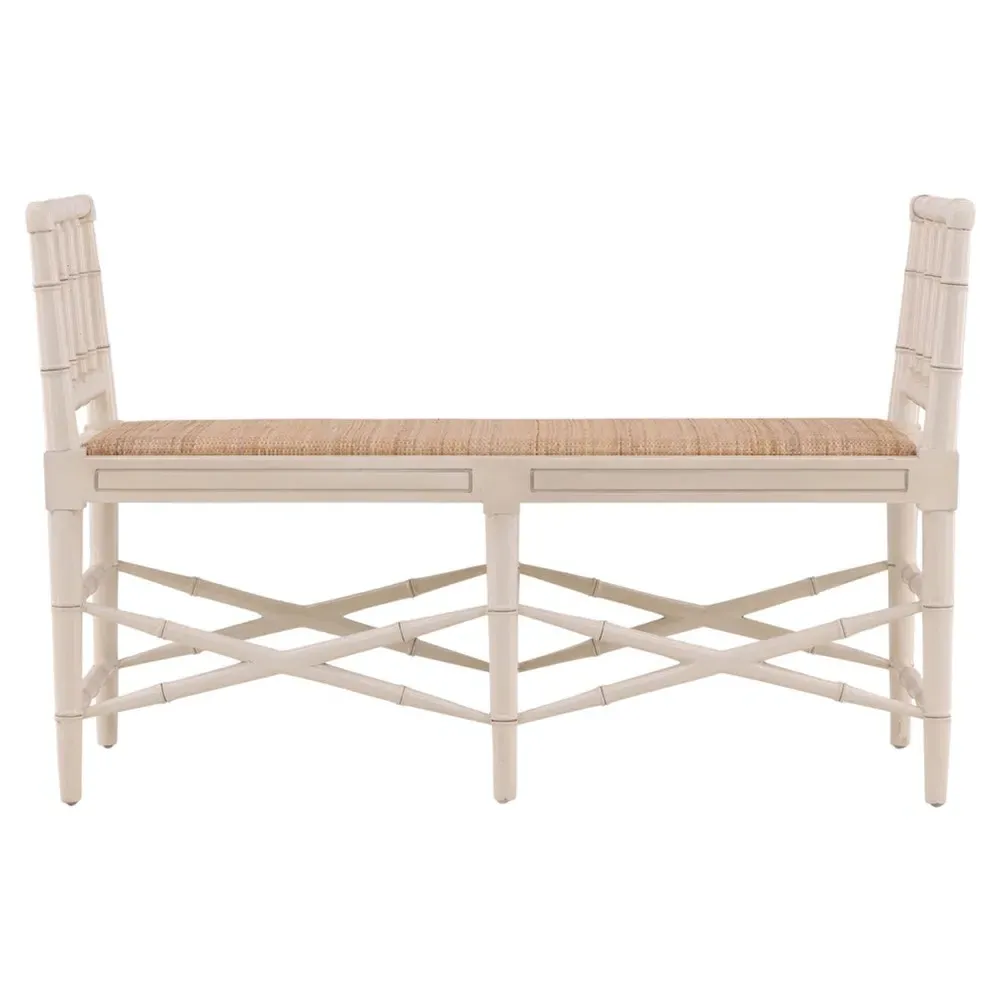 Gretta Bamboo Woven Bench - Cream, Raffia image